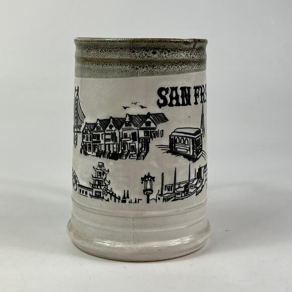 San Francisco California Souvenir Mug Beer Coffee Tea Vintage Glazed Cup Trolley - Picture 2 of 11